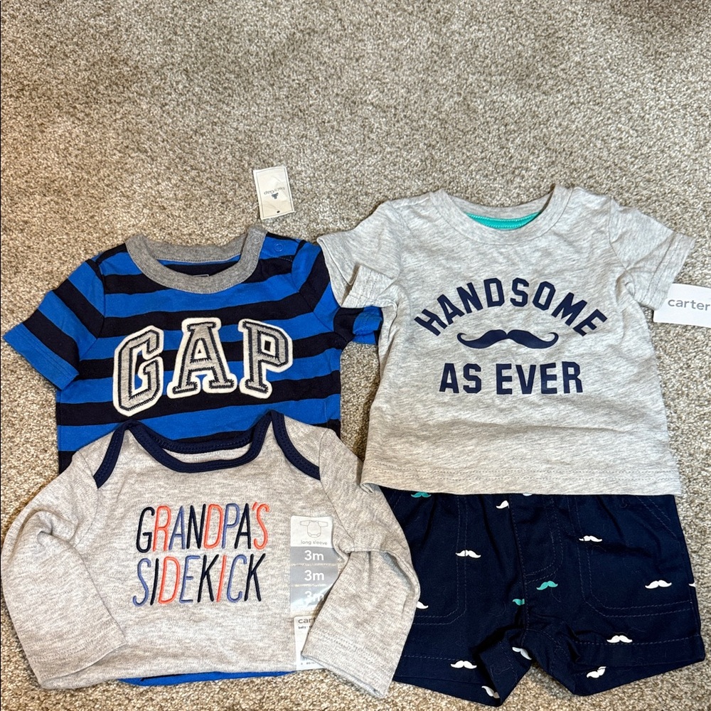 Mix and Match Baby Boy Set - Blue and Gray